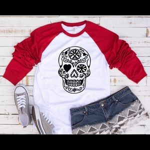 3/4 sleeve day of the dead shirt